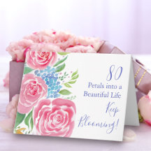 Vattenfärg Lossa Rosor & Hortensia 80-årsdag