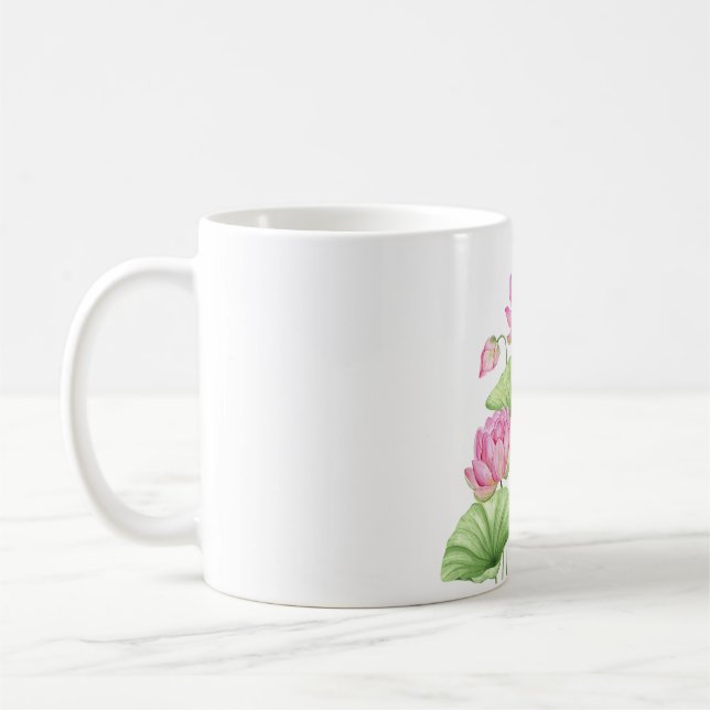 Vattenfärg Lotus Estetisk Kastrull Klassisk Mugg (Vänster)