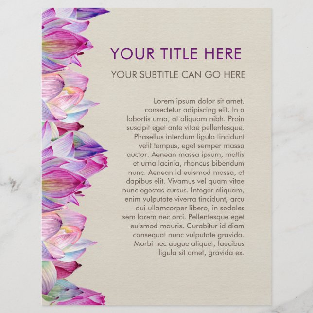 Vattenfärg Lotus Flower Flyer (Framsidan)