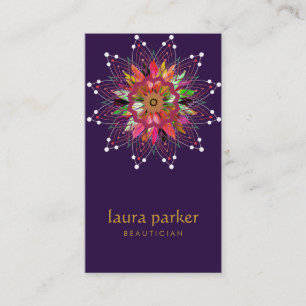 Vattenfärg Lotus Flower Lila Healing Yoga Visitkort
