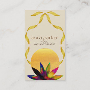 Vattenfärg Lotus Flower Logotyp Yoga Healing Healt Visitkort