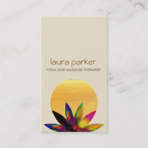 Vattenfärg Lotus Flower Logotyp Yoga Healing Healt Visitkort