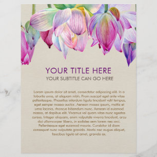 Vattenfärg Lotus Flower Reklamblad