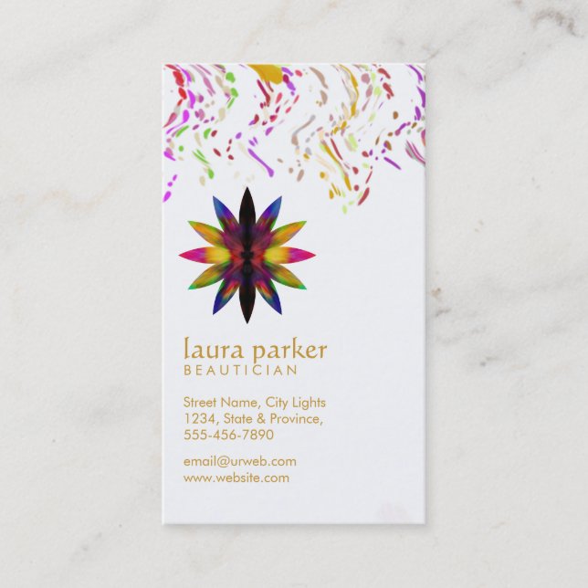 Vattenfärg Lotus Flower Yoga Meditation Health Spa Visitkort (Framsida)