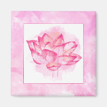 Vattenfärg Lotus Magnet