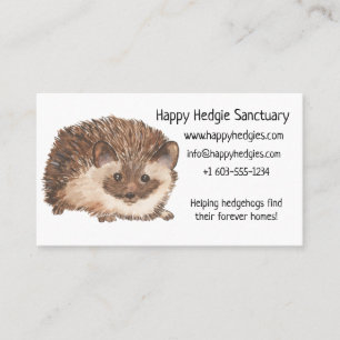 Vattenfärg Lycklig Hedgehog Visitkort