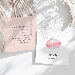 Vattenfärg Macaron Fyrkantigt Visitkort