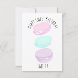 Vattenfärg Macaron Pastell Söt Födelsedagsfest Kort