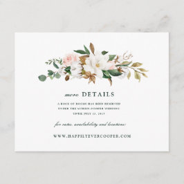 Vattenfärg Magnolia Bröllopsdetaljkort Tilläggskort
