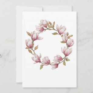 Vattenfärg Magnolia Bröllopsinbjudan Kort