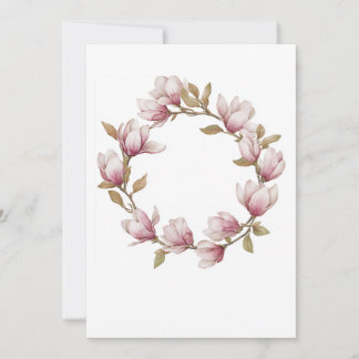 Vattenfärg Magnolia Bröllopsinbjudan Kort