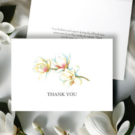 Vattenfärg Magnolia Flower Funeral Tack Ditt kort