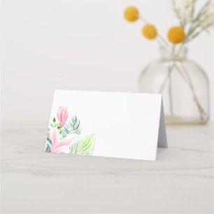 Vattenfärg Magnolia Flower i Rosa Guest Bord Placeringskort