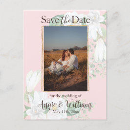 Vattenfärg Magnolia Spara datumfoto Vykort