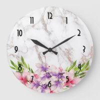 Vattenfärg Magnolias på Faux Marble Struktur