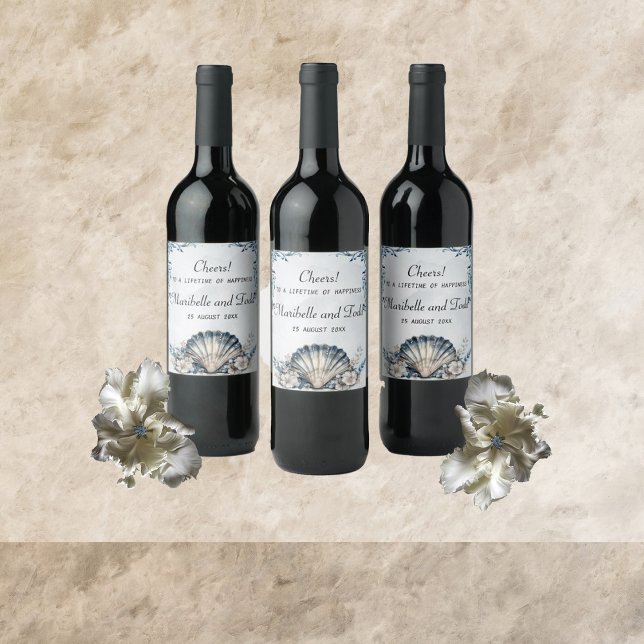 Vattenfärg Majestic Mia Bröllop Vin etikett (Skapare uppladdad)