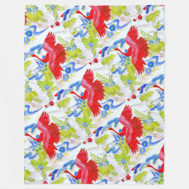 Vattenfärg Majestic Svanar i Clouds Vingar Spread Fleecefilt