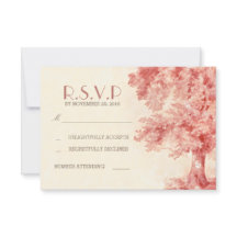 vattenfärg målade trädbröllop OSAkort