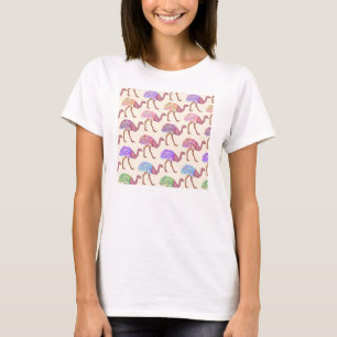 Vattenfärg målat Ostrichmönster T Shirt