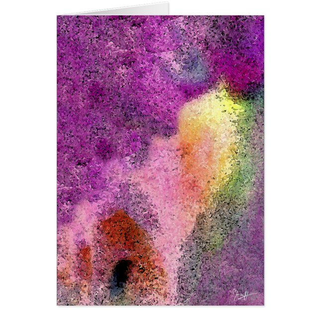 Vattenfärg målat rispapper OBS kort (Framsidan)