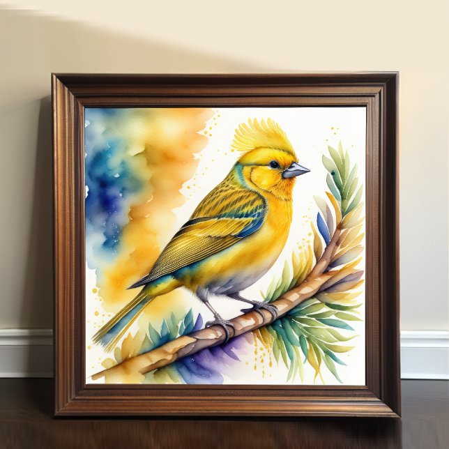 Vattenfärg Målning av Gult Bird 1:1 Poster (Skapare uppladdad)