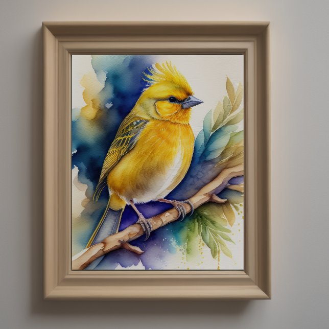 Vattenfärg Målning av Gult Bird 5:4 Poster (Skapare uppladdad)