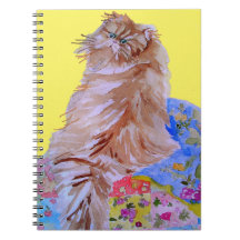 Vattenfärg-målning av orange tabby-katt