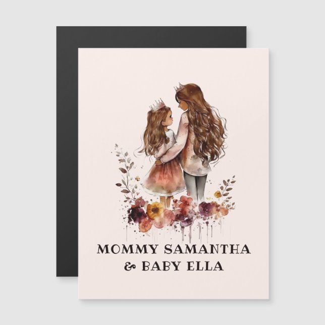 Vattenfärg Mamma och dotter (1) (Fram/baksida)