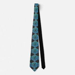Vattenfärg Mandala Blue och Grönt Slips