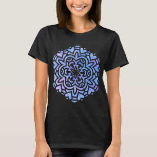 Vattenfärg Mandala Lila och Blue T Shirt