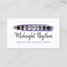 Vattenfärg Måne Lunar Cycle Night Himlar Energy Ba Visitkort
