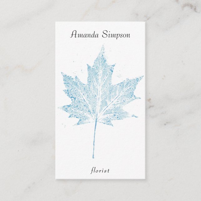 Vattenfärg, mapel löv, blomsterblomma visitkort (Framsida)