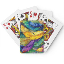 Vattenfärg Mardi Gras Feather, sömlös mönster