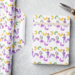 Vattenfärg Mardi Gras-fest Presentpapper
