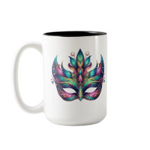 vattenfärg Mardi Gras mask carnival