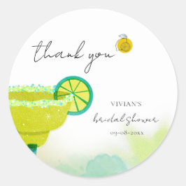 Vattenfärg Margarita Lime Tequila Bröllopsfest Runt Klistermärke