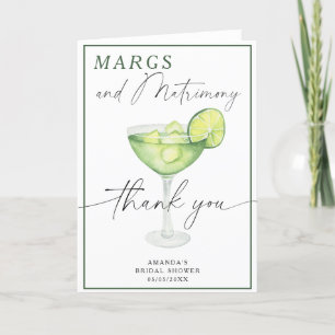 Vattenfärg Margarita Tack Bröllopsdusch Kort