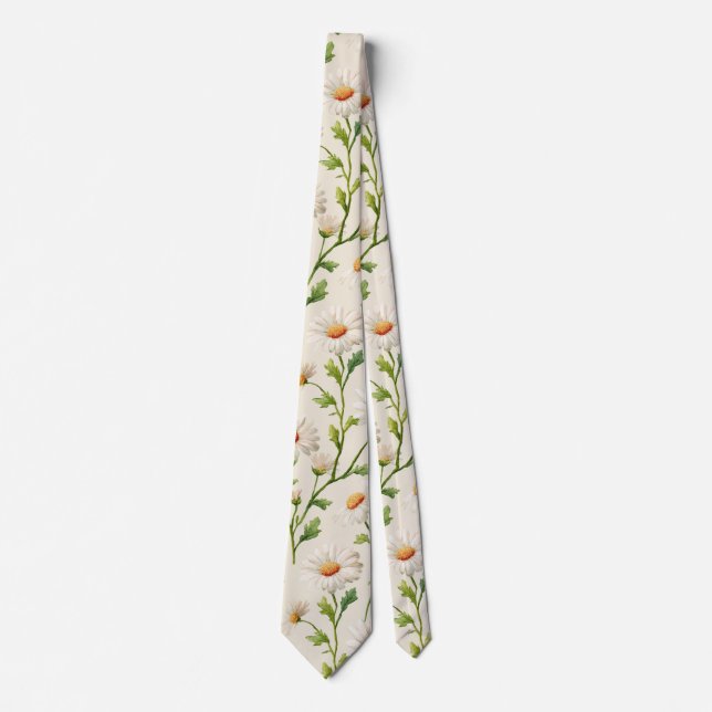 Vattenfärg Märkblommor Mönster Slips (Framsida)