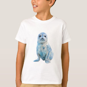 Vattenfärg Marmorblå Sälunge Barn T Shirt