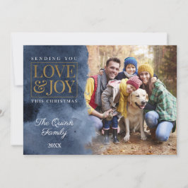 Vattenfärg med Guld Julkort