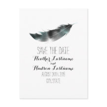 Vattenfärg med inspirerad ludd Spara datum - svart