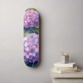 Vattenfärg med lila hortensior mini skateboard bräda 18,5 cm