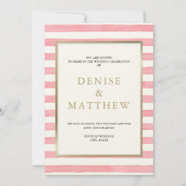 Vattenfärg med mandelblossomrand och guldtextur inbjudningar