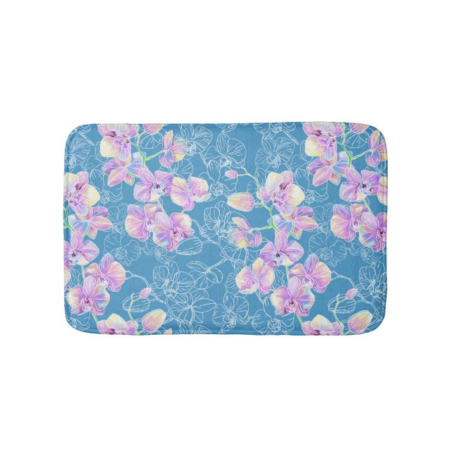 Vattenfärg med orkidéfärg badrumsmatta (Framsidan)