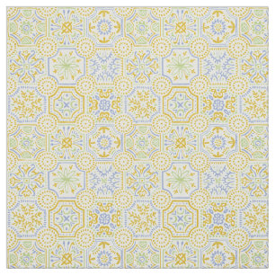 Vattenfärg Medelhavet Azulejo Boho Mönster Tyg