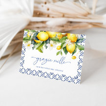 Vattenfärg Medelhavet Citron Bröllopsdusch