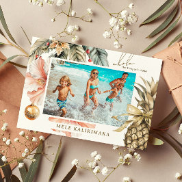 Vattenfärg Mele Kalikimaka hawaiianskt foto Julkort