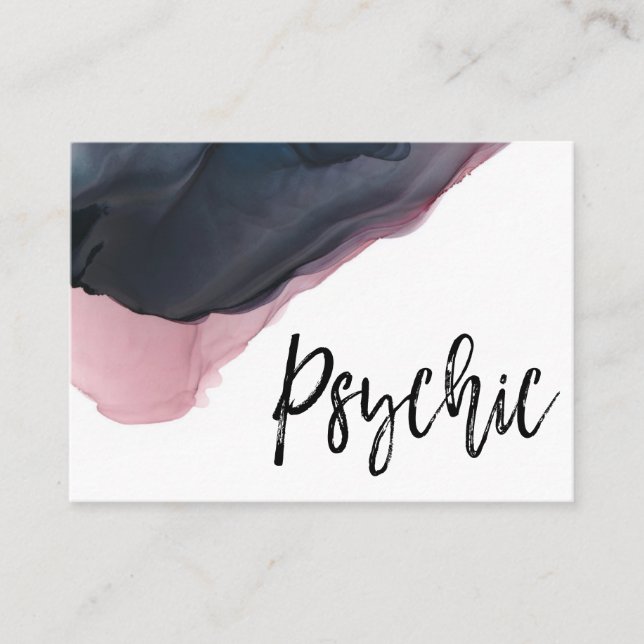 ~* Vattenfärg - Mellanaktiv Psychic Reader Intuiti Visitkort (Framsida)