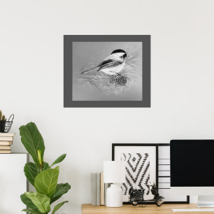 Vattenfärg Mes Parakit Fågel Tallkotte Natur Konst Poster