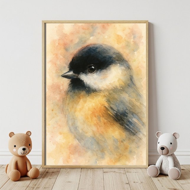 Vattenfärg Mes: Söt sångfågelporträtt Poster (Skapare uppladdad)